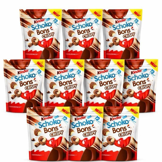 10x Kinder Schoko-Bons Crispy 67,2g Bundle Import