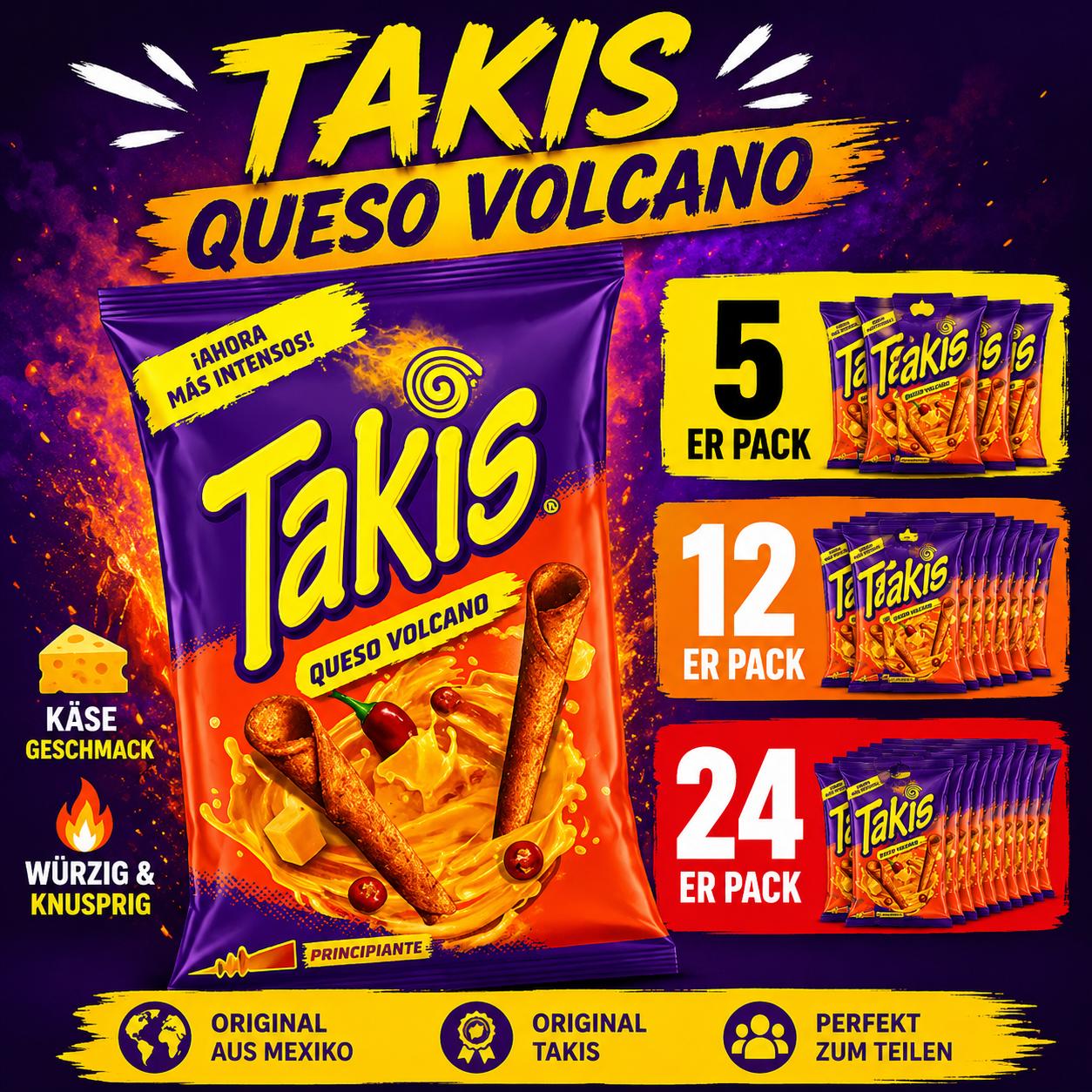 Takis Volcano 100g | 5er, 12er & 24er Pack