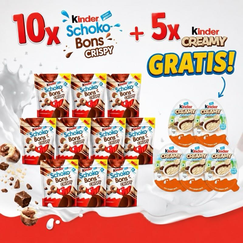 10x Schokobon Crispy 67,2g + 5 Kinder Creamy