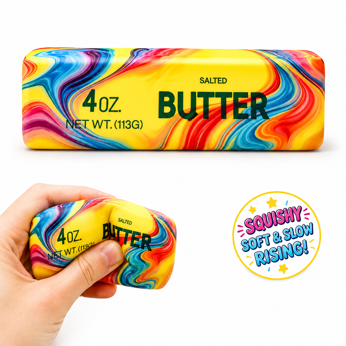 Squishy Butter – Weiche Knetbutter zum Drücken, Kneten & Entspannen - Classic und Bunt