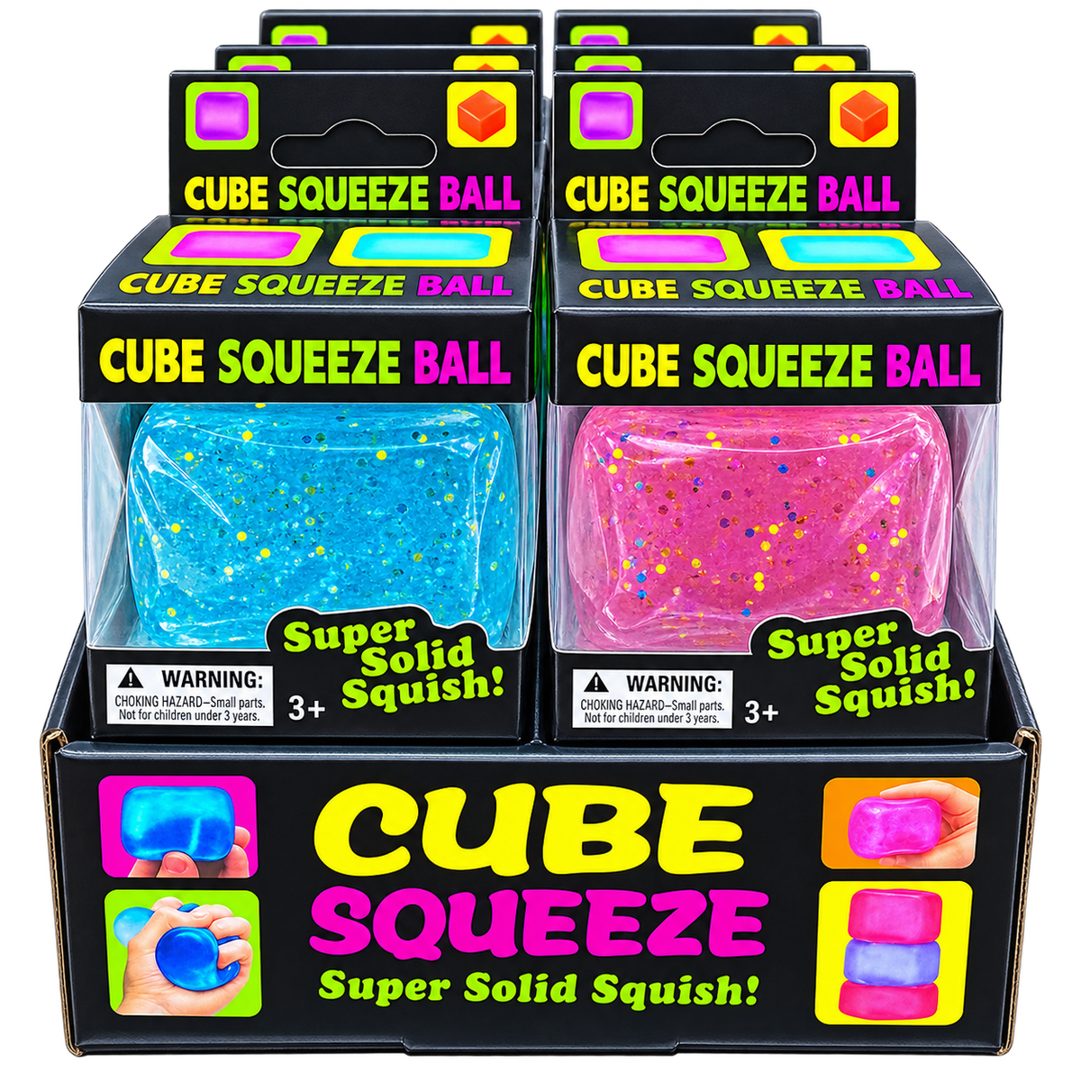 Cube Squeeze Ball Glitzer