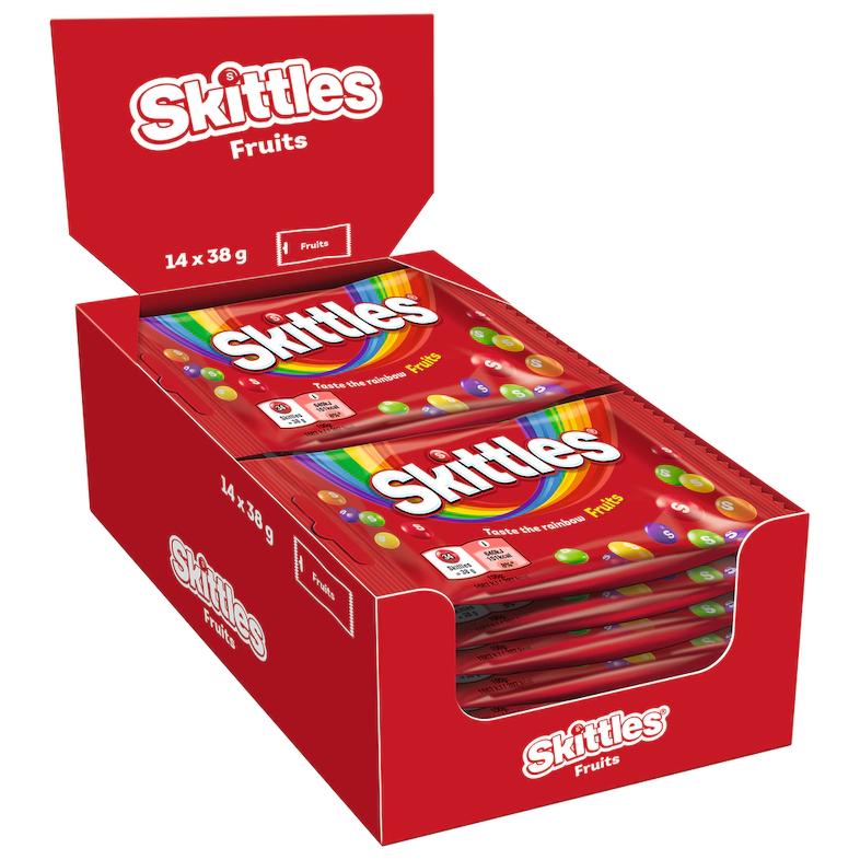 Skittles Kaubonbons Fruit & Crazy Sours 14er Karton | 14x38g