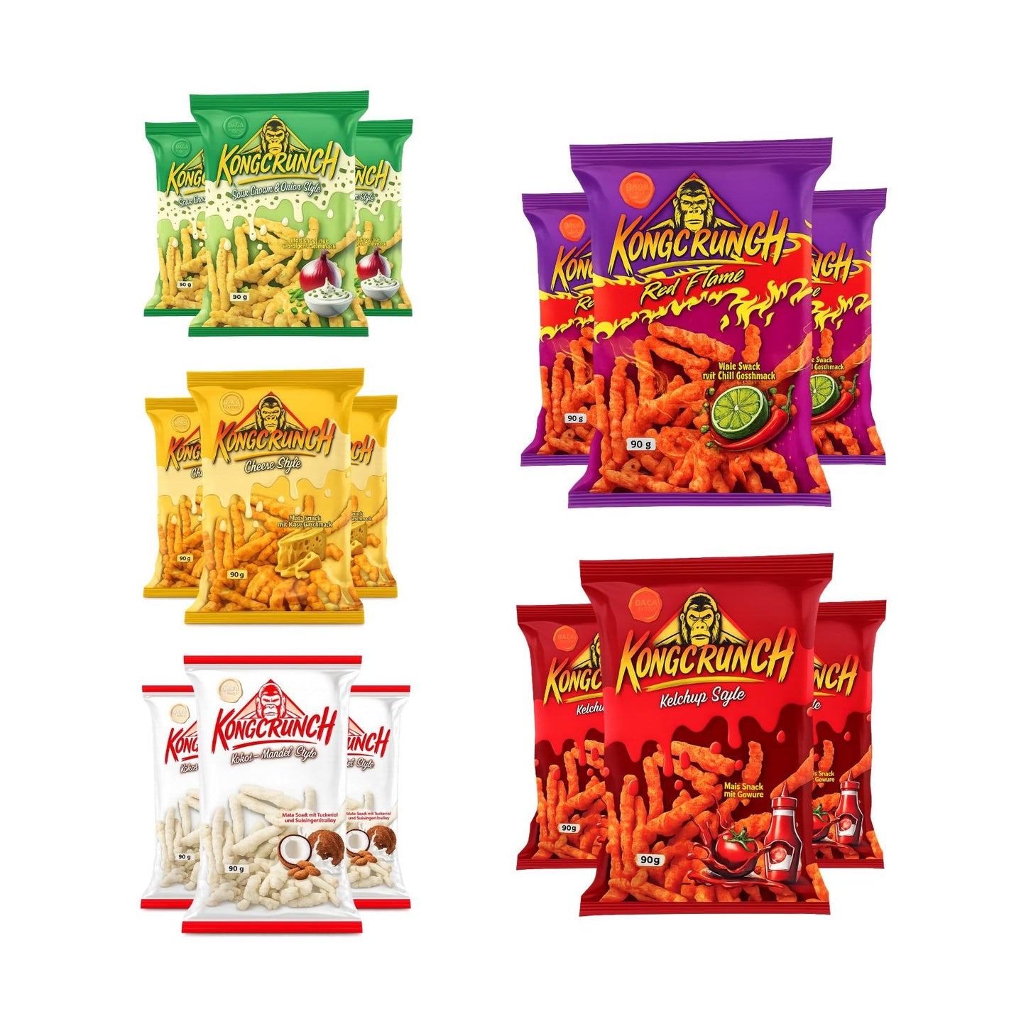 Takims KongCrunch – verschiedene Sorten | 3er Packs 3x90g