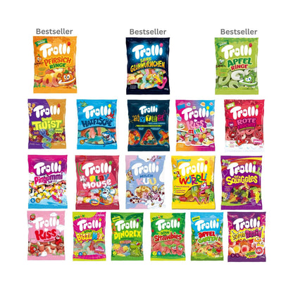 Trolli Fruchtgummi Süßigkeiten 150g – Verschiedene Sorten | 21x150g Box