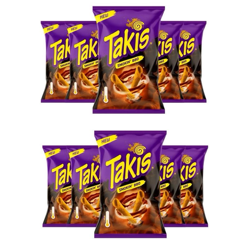 Takis Smokin' BBQ 100g - Knusprige Maischips mit intensivem Rauchig-Würzigen Geschmack für Filmabende und Freunde