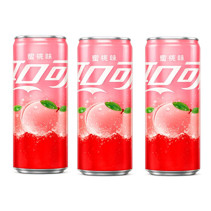 Coca Cola Erdbeer-Dosen China 330ml - Erfrischendes Getränk mit Koffein und Aromen - Kann Spuren von Milch enthalten
