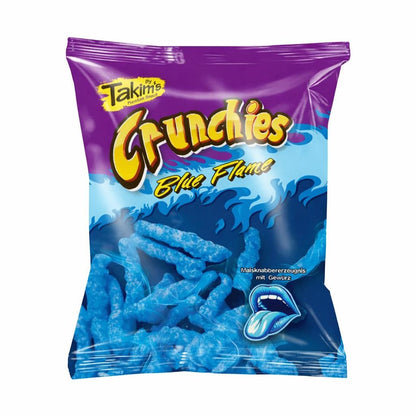 Takims Crunchies Blue Flame & Red Flame - Knabberzeug aus Mais mit blauem Geschmack für leckere Snacks