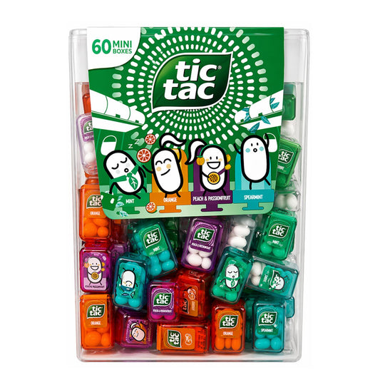 TicTac 228g 60 Mini Travel Boxes | Strawberry & Mixed