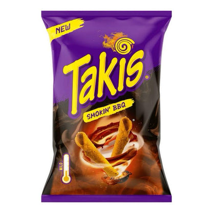 Takis Smokin' BBQ 100g - Knusprige Maischips mit intensivem Rauchig-Würzigen Geschmack für Filmabende und Freunde