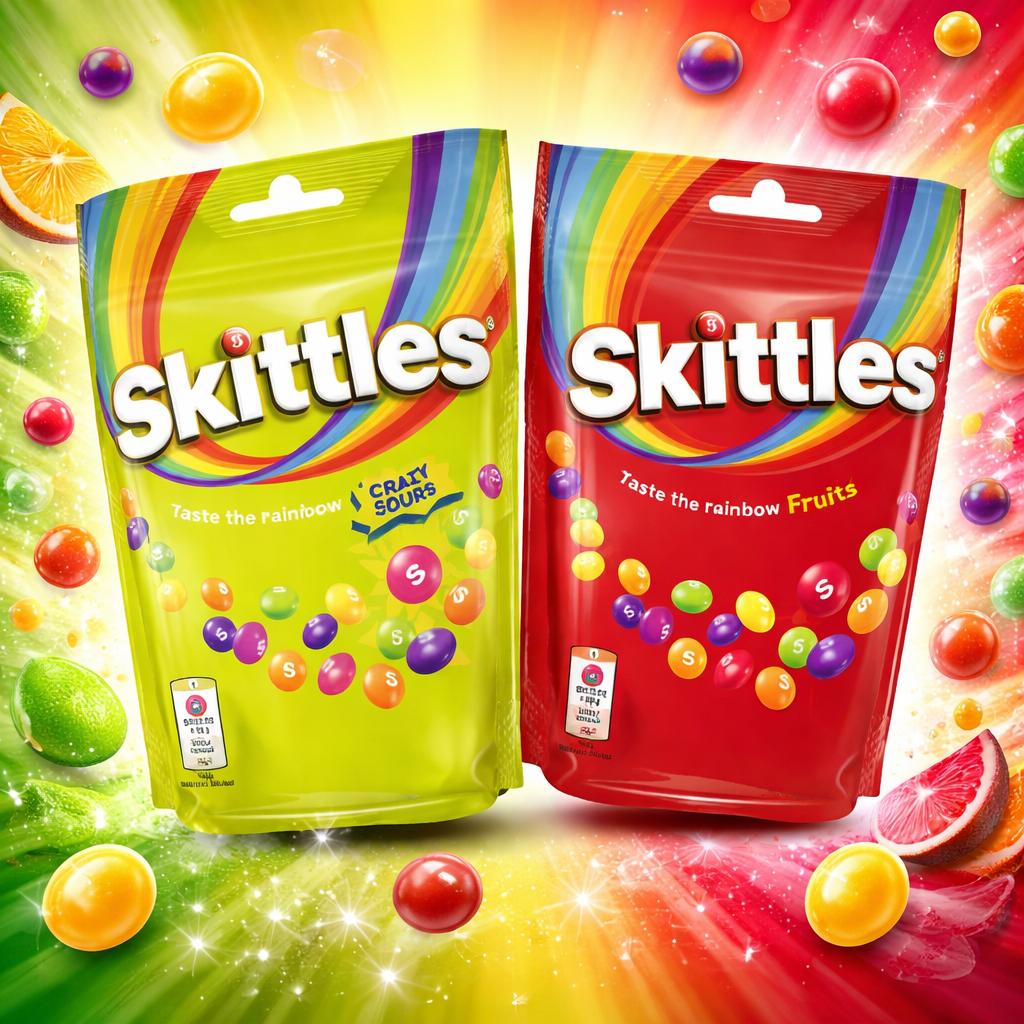 Skittles Fruits & Crazy Sour 136g – Fruchtige Kaubonbons Verschiedene Sorten