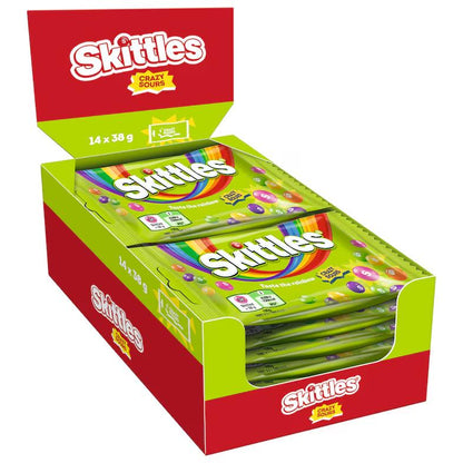 Skittles Kaubonbons Fruit & Crazy Sours 14er Karton | 14x38g