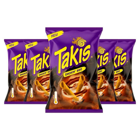 Takis Smokin' BBQ 100g - Knusprige Maischips mit intensivem Rauchig-Würzigen Geschmack für Filmabende und Freunde