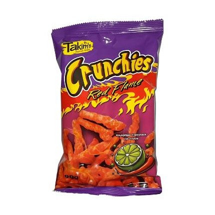 Takims Crunchies Blue Flame & Red Flame - Knabberzeug aus Mais mit blauem Geschmack für leckere Snacks