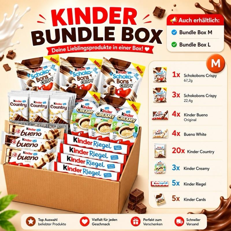 Kinder Ferrero Bundle Box – Süßigkeiten Mix S, M & L