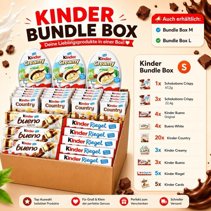 Kinder Ferrero Bundle Box – Süßigkeiten Mix S, M & L