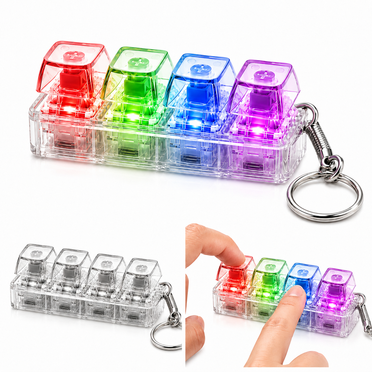 Fidged RGB Tastatur - Transparent & Schwarz