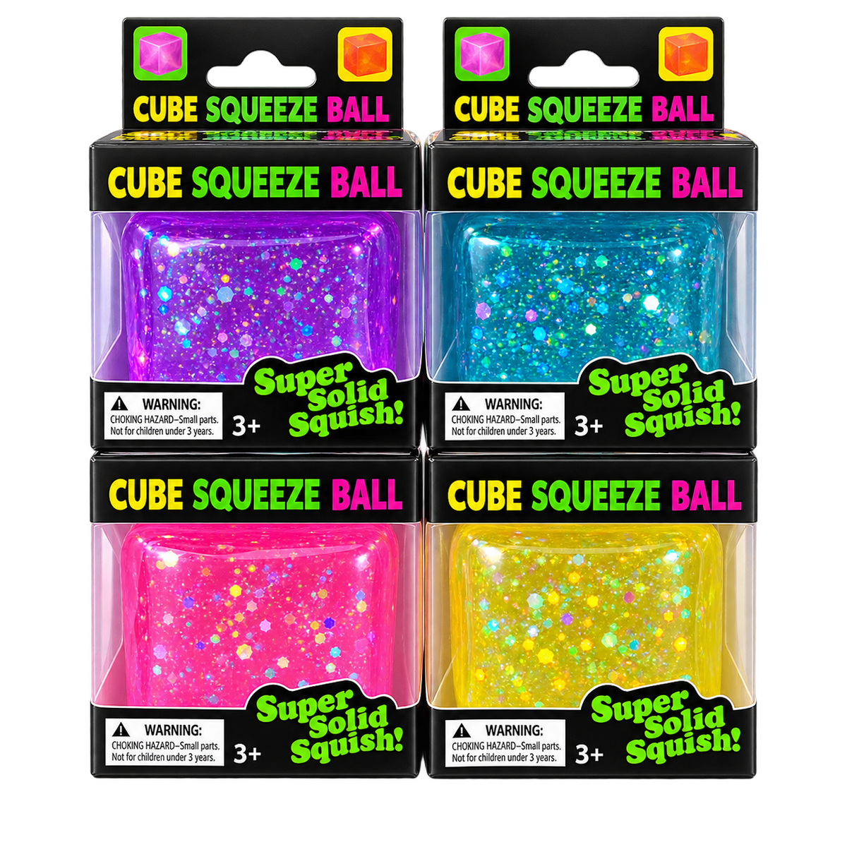 Cube Squeeze Ball Glitzer