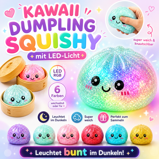 Squishy Dumpling Mistery Glitzer LED 8,5cm