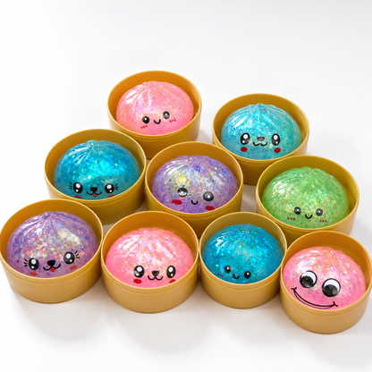 Squishy Dumpling Mistery Glitzer LED 8,5cm