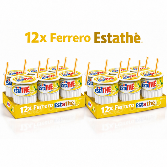 Ferrero Estathè 12er Pack | 12 x 200ml Erfrischender italienischer Eistee mit feinem Pfirsichgeschmack praktische Portionsbecher