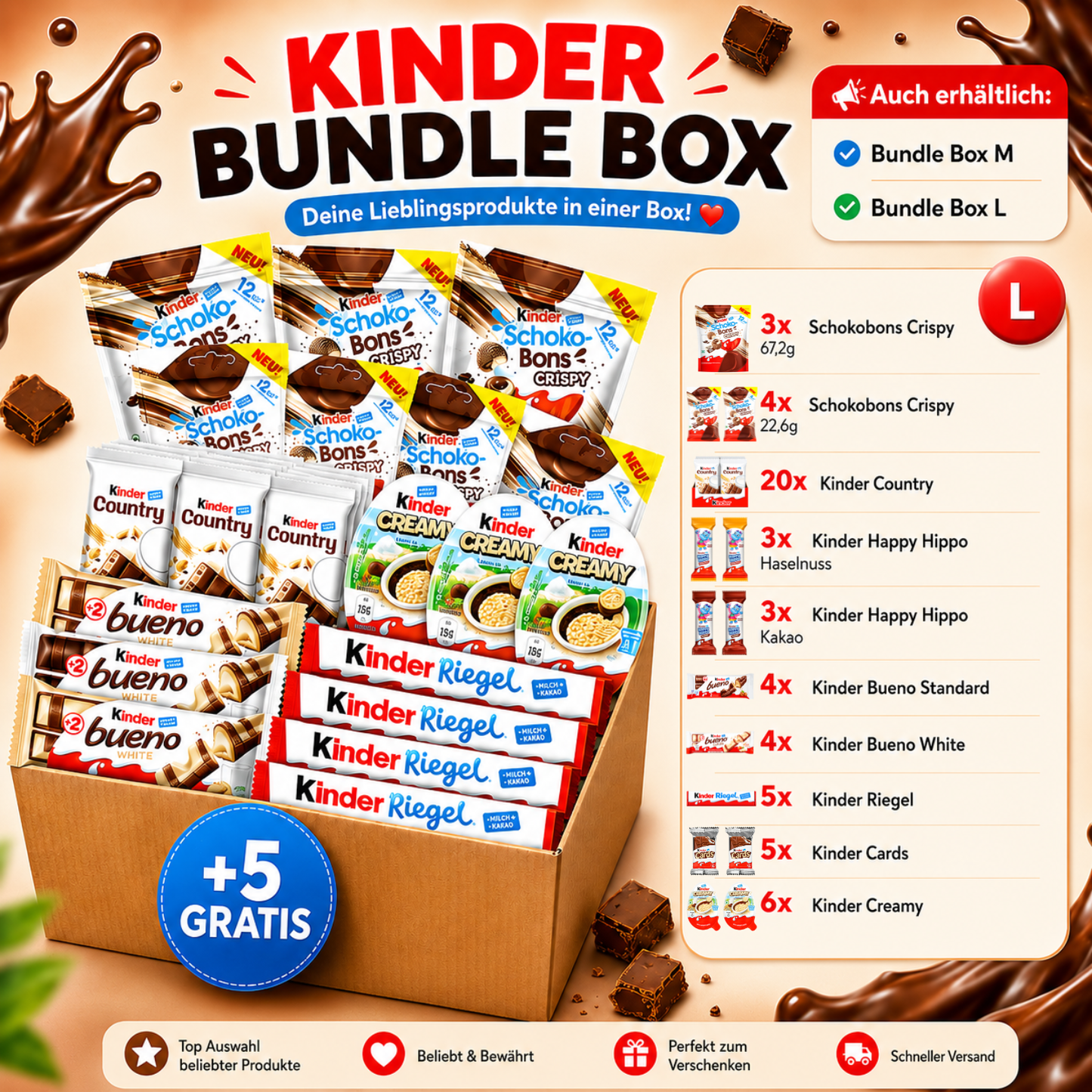 Kinder Ferrero Bundle Box – Süßigkeiten Mix S, M & L