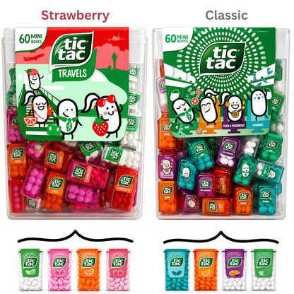 TicTac 228g 60 Mini Travel Boxes | Strawberry & Mixed