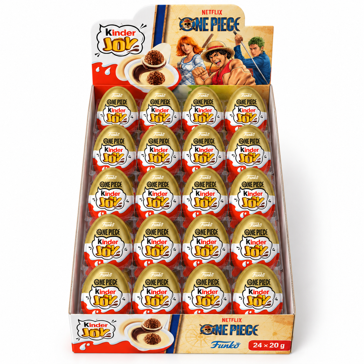 Kinder Joy One Piece Edition 24er-Karton – Draufsicht